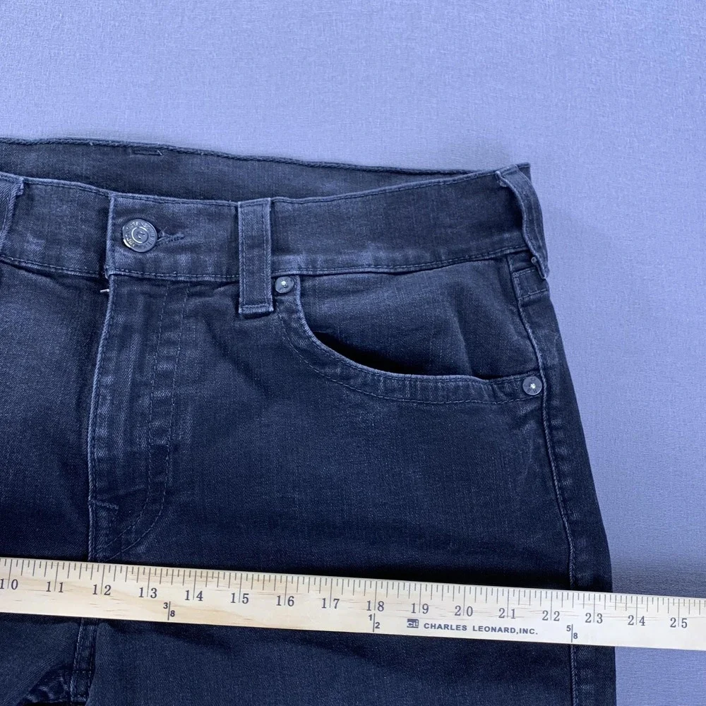 True Religion Geno‎ Jeans Mens 38x34 Black Relaxed Slim Straight Rinse Denim